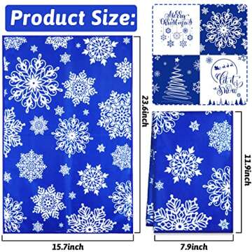 Christmas Kitchen Towels Snowflake Xmas Tree Dish Towels Let It Snow Decoration Winter Holiday Blue ...