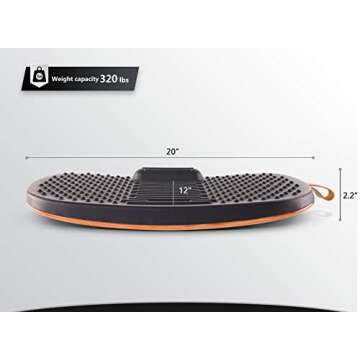 FEZIBO Standing Desk Mat with Anti Fatigue Bar, Wooden Wobble Balance Board with Ergonomic Design Comfort Floor Mat (Medium, Obsidian Black)