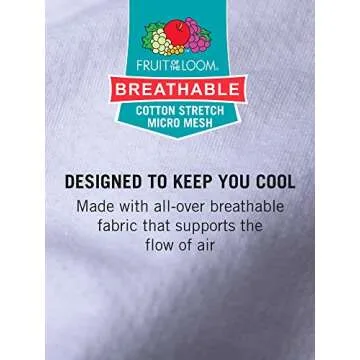 Fruit Of The Loom Mens Cooling Undershirts, Quick Dry & Moisture Wicking Underwear, White - Cotton Mesh, X-Large US