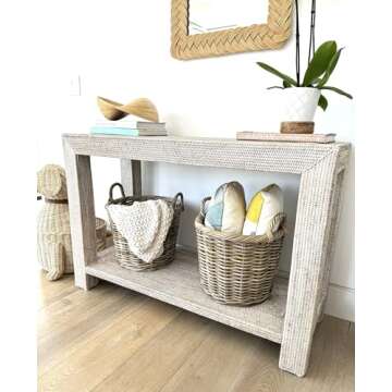 KOUBOO Rattan Round Basket & Planter, Handmade, Storage Basket, Planter Basket, Mudroom, Kids Room, ...