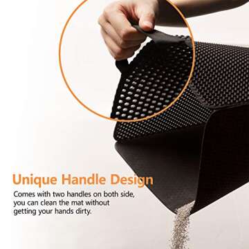 Conlun Cat Litter Mat-30"X24" Large Litter BoxTrapping Mat for Kitty EVA Honeycomb Double Layer Desi...