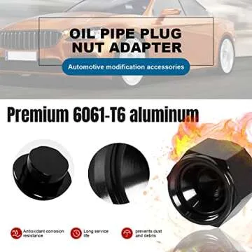 BELOMI 4AN Female Flare Cap Block Off Fitting Plug, 2 PCS Aluminum Swivel Hose Fitting Hex Head Plug Nut Port Adapter, Car Accessories Modification Parts Female Flare Cap for Fuel Oil Line (AN4)