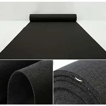 30ft Black Aisle Runners Carpet Rugs for Step and Repeat Display, Ceremony Party and Black Events Indoor or Outdoor Decoration 2ft Wide x 30 ft Long