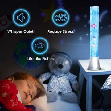 Fish Tank Lava Lamp Bubble Lights Night Light - 6 LED Color Automatic Changing Sensory Tubes Ocean Table Lamp for And Mood Lamps Home Decor Desk Bedroom Gifts Fake Fish Tank - 1.9FT