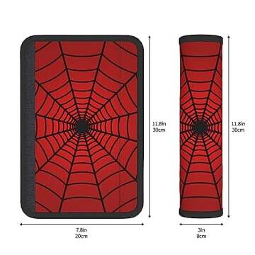 YANGDADA Stylish Red Spider Web Seat Belt Covers Soft Comfortable Shoulder Strap Pads for Adults Uni...