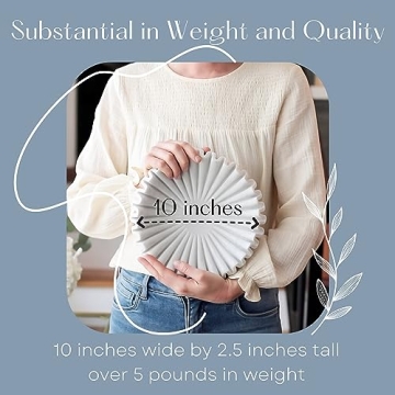 Nordic Moon 10 Inch Marble Ruffle Bowl for Home Decor