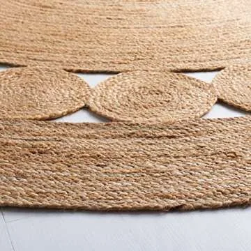 SAFAVIEH Natural Fiber Collection Area Rug - 3' Round, Natural, Handmade Boho Charm Farmhouse Jute, Ideal for High Traffic Areas in Living Room, Bedroom (NF364A)