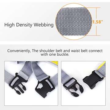 Jolik Child Motorcycle Safety Harness with 4 – in – 1 Buckle Breathable Material in Yellow