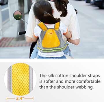 Jolik Child Motorcycle Safety Harness with 4 – in – 1 Buckle Breathable Material in Yellow