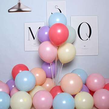 MARYLIKESFLOWERS Macaron Assorted Rainbow Balloons 10 inches 100 pcs/pack for Baby Shower birthday bachelor party decorations