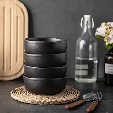 Elegant AmorArc Stoneware 28oz Bowls Set for Kitchen