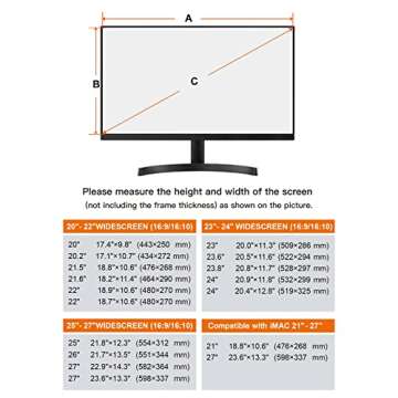 MOSISO 23-24 inch Computer Blue Light Blocking Screen Protector Anti-UV Eye Protection Filter Film P...