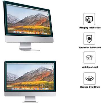 MOSISO 23-24 inch Computer Blue Light Blocking Screen Protector Anti-UV Eye Protection Filter Film Panel for Diagonal 23,23.6,23.8,24 inch 16:9 Widescreen Desktop PC LED Monitor(21.26x13.39 inch/LxW)