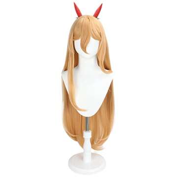 IMEYLE 3Pcs Long Orange Wig with Bangs Peluca Naranja Wavy Wig for Women Synthetic Wig Anime Cosplay...