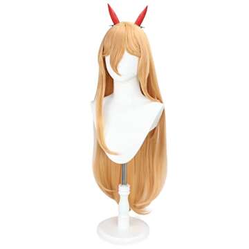 IMEYLE 3Pcs Long Orange Wig with Bangs Peluca Naranja Wavy Wig for Women Synthetic Wig Anime Cosplay Wig for Halloween Party Costume +2 Clips+Wig Cap