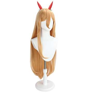 IMEYLE 3Pcs Long Orange Wig with Bangs Peluca Naranja Wavy Wig for Women Synthetic Wig Anime Cosplay Wig for Halloween Party Costume +2 Clips+Wig Cap