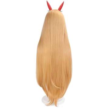 IMEYLE 3Pcs Long Orange Wig with Bangs Peluca Naranja Wavy Wig for Women Synthetic Wig Anime Cosplay Wig for Halloween Party Costume +2 Clips+Wig Cap