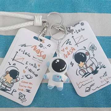 Astronaut Space Party Favors 18 Sets with Astronaut Space Keychains Star Moon Organza Bags Thank You Kraft Tags for Party Supplies School Reward Birthday Wedding Baby Shower Return Present Supplies