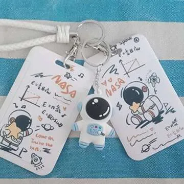 Astronaut Space Party Favors 18 Sets with Astronaut Space Keychains Star Moon Organza Bags Thank You Kraft Tags for Party Supplies School Reward Birthday Wedding Baby Shower Return Present Supplies