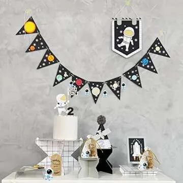 Astronaut Space Party Favors 18 Sets with Astronaut Space Keychains Star Moon Organza Bags Thank You Kraft Tags for Party Supplies School Reward Birthday Wedding Baby Shower Return Present Supplies