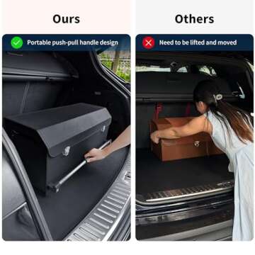XCF Car Organizer Trunk, Durable Collapsible Leather Car Trunk Organizer with Lid and Sturdy Handle,...