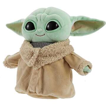 Mattel Star Wars Grogu Plush with Beskar Armor, Soft Doll Inspired by Star Wars Mandalorian Book of Boba Fett, Collectible Toy