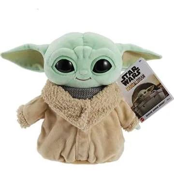 Mattel Star Wars Grogu Plush with Beskar Armor, Soft Doll Inspired by Star Wars Mandalorian Book of Boba Fett, Collectible Toy