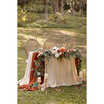 9FT Floral Garland for Wedding Decoration - Ling's Moment
