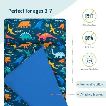 Wildkin Nap Mat with Pillow for Boys & Girls - Perfect for Naps