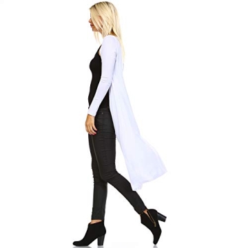 Isaac Liev Extra Long Duster Cardigan for Women - 2X White