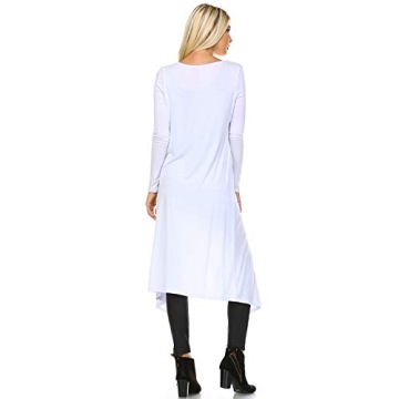 Isaac Liev Extra Long Duster Cardigan for Women - 2X White