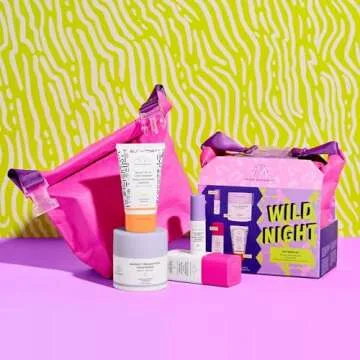 Drunk Elephant Wild Night: The Evening Kit: includes Lala Retro Whipped Cream, T.L.C. Framboos Glycolic Night Serum, Ceramighty AF Eye Balm, and Beste No. 9 Jelly Cleanser