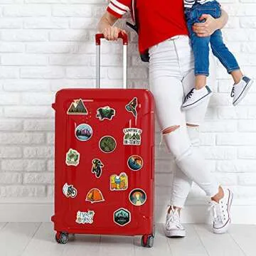 200 Pieces Vinyl Waterproof Wilderness Nature Stickers Hiking Camping Travel Decals for Water Bottles, Phone, Computer, Luggage, Guitar, Adults Teens Girls (Adventure Style)