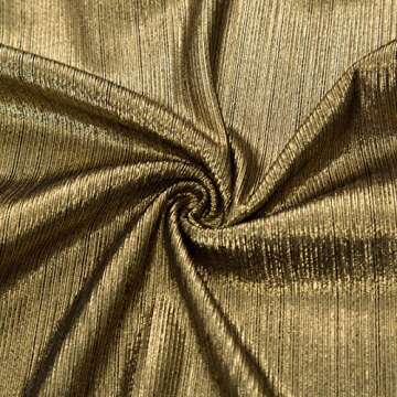 Women Polyester Pockets Loose Wide Leg Pants Trouser Size XL Golden CL916-2