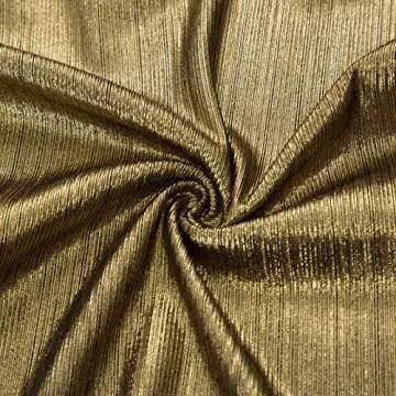 Women Polyester Pockets Loose Wide Leg Pants Trouser Size XL Golden CL916-2