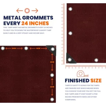 Tarpco Safety Heavy Duty Tarp 14 Mil Waterproof 12x20