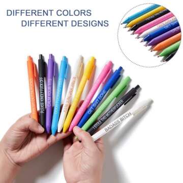 HLPHA 11PCS funny pens for adults,novelty sarcastic snarky office pens ballpoint,Swear Dirty Cuss Word black pens with sayings
