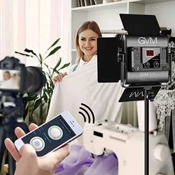 GVM 560 LED Video Light, Dimmable Bi-Color, 2 Packs Photography Lighting with APP Intelligent Control System, Lighting for YouTube, Studio, Outdoor, Video Lighting Kit, 2300K-6800K, CRI 97+