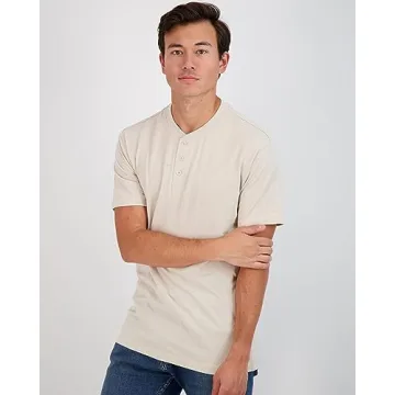 Versatile Real Essentials 3-Pack Men's Henley T-Shirts  
