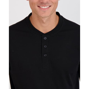 Versatile Real Essentials 3-Pack Men's Henley T-Shirts  