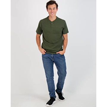 Versatile Real Essentials 3-Pack Men's Henley T-Shirts  