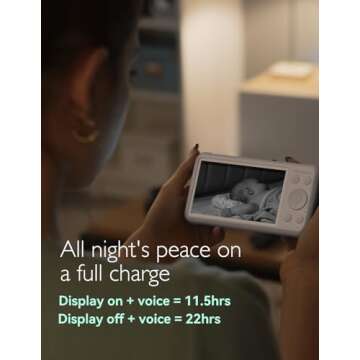 Momcozy Video Baby Monitor, 1080P 5" HD Baby Monitor with Camera & Wall Mount, Infrared Night Vision, 5000mAh Battery, 2-Way Audio, Temperature Sensor, Lullabies, 960ft Range, Ideal for New Moms, BM01