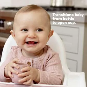 ezpz Tiny Cup (Blush) - 100% Silicone Training Cup for Infants - 4 months + - Designed by a Pediatric Feeding Specialist - Baby-led Weaning Essentials & Baby Gifts