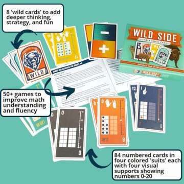 Award-Winning Math Games Deck for Kids 4-14 | 50+ Math Games for Kids Including Addition, Subtractio...