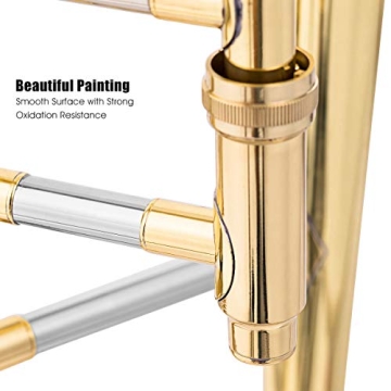 Costzon B Flat Tenor Slide Trombone for Beginners with Case