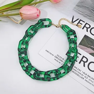 Stylish Chunky Acrylic Tortoise Shell Necklace for Women