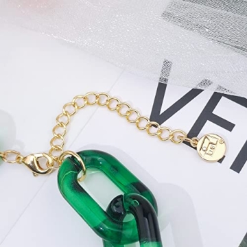 Stylish Chunky Acrylic Tortoise Shell Necklace for Women