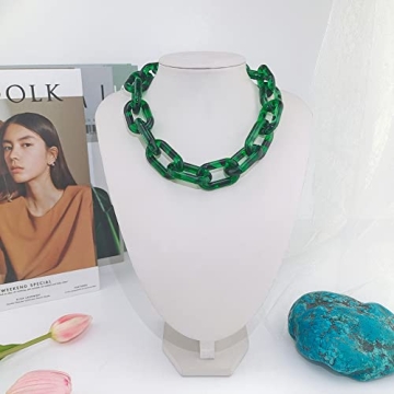 Stylish Chunky Acrylic Tortoise Shell Necklace for Women