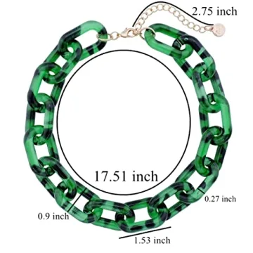 Stylish Chunky Acrylic Tortoise Shell Necklace for Women