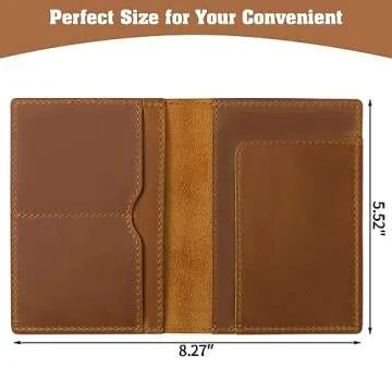 Jack&Chris Leather Passport Holder, Handmade Passport cover, Travel Wallet Cover Case for Men and Women, Leather Travel Documents Organizer Protector, JC107